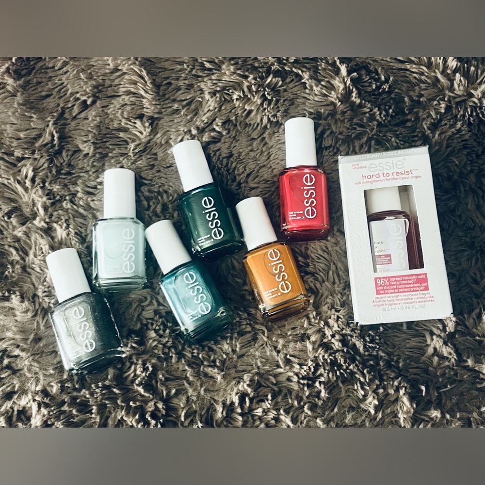 NEW Essie Nail Polish (6) + Hard to Resist Nail Strengthener